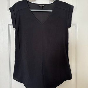 Express Black T-Shirt, Size XS, V neck, Short Sleeve